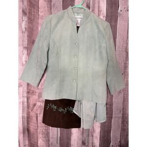 3 Piece Vintage Jessica Howard Dress 2 Long Skirts Liz Claiborne Velvet Bead 12